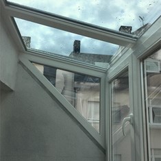 Techo en vidrio. Estructura PVC. A Coruña